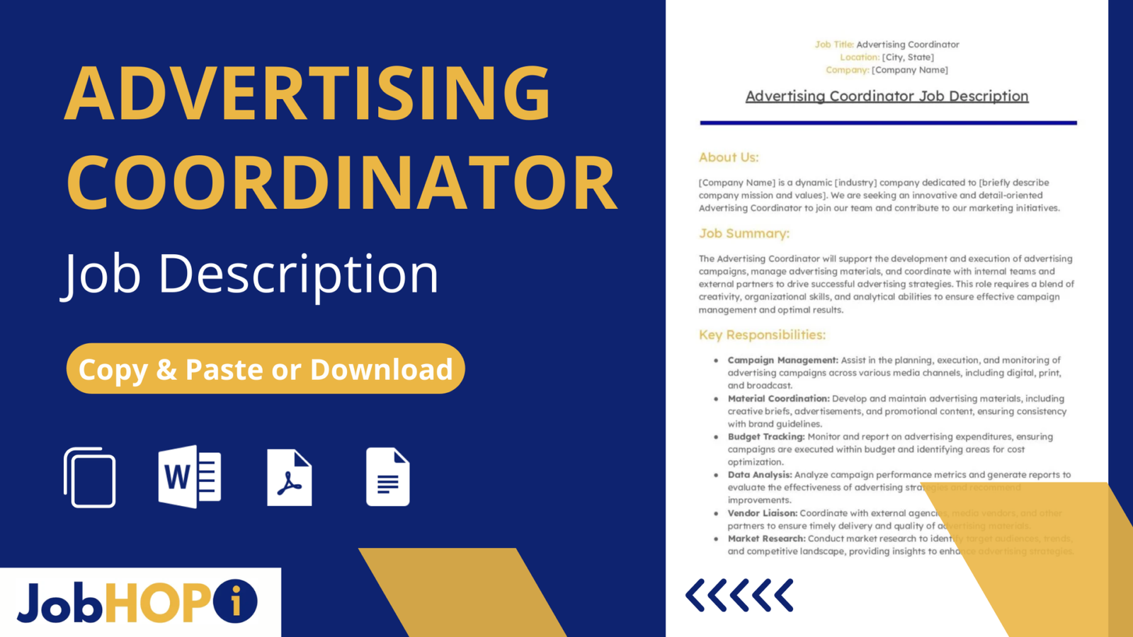 Advertising Coordinator Job Description