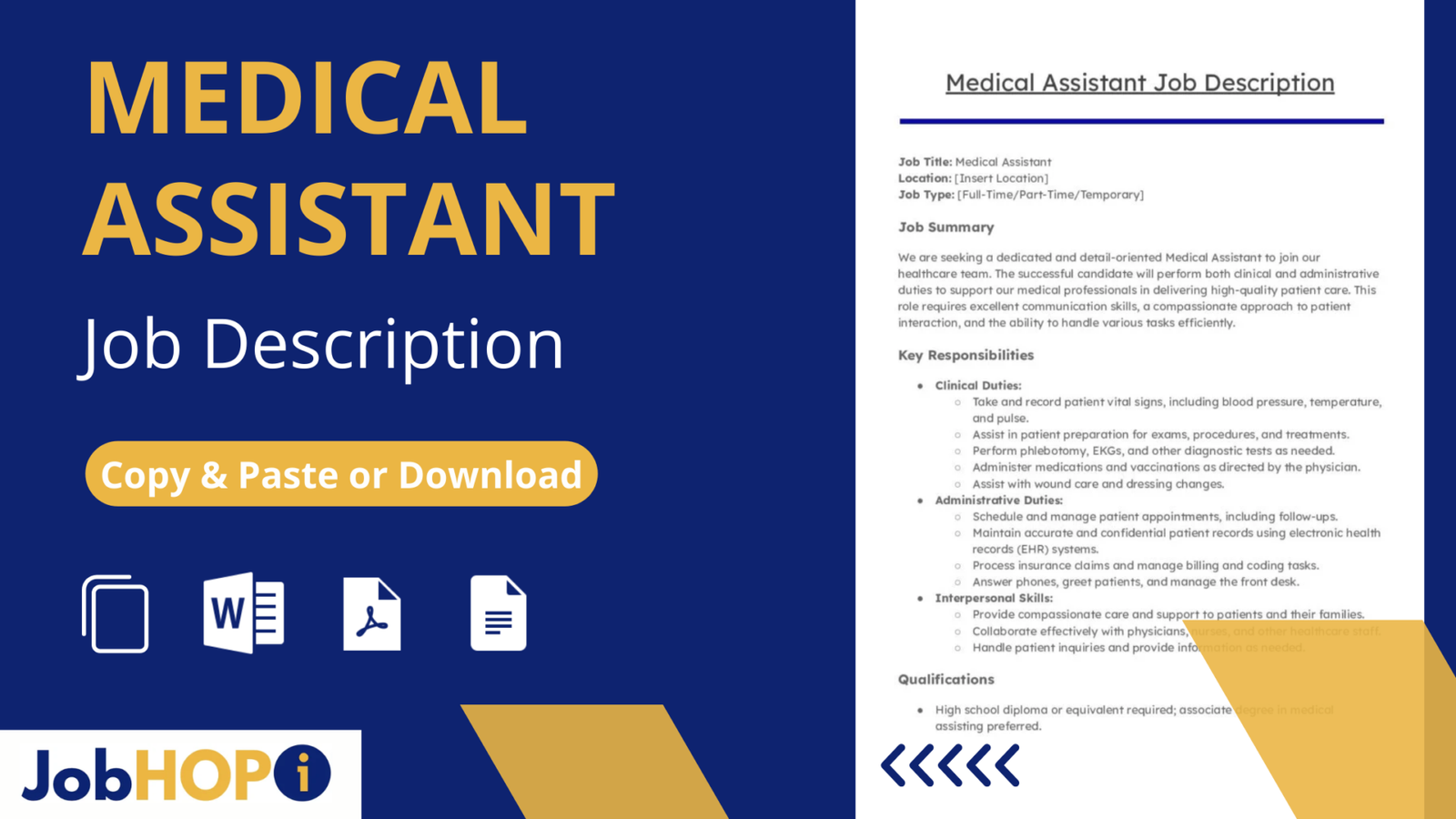 Medical Assistant Job Description