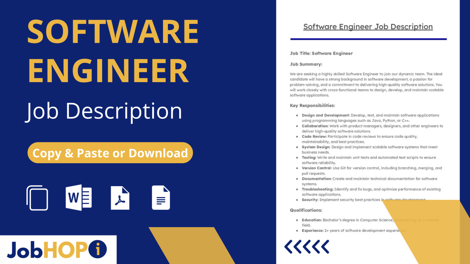 Software Engineer Job Description