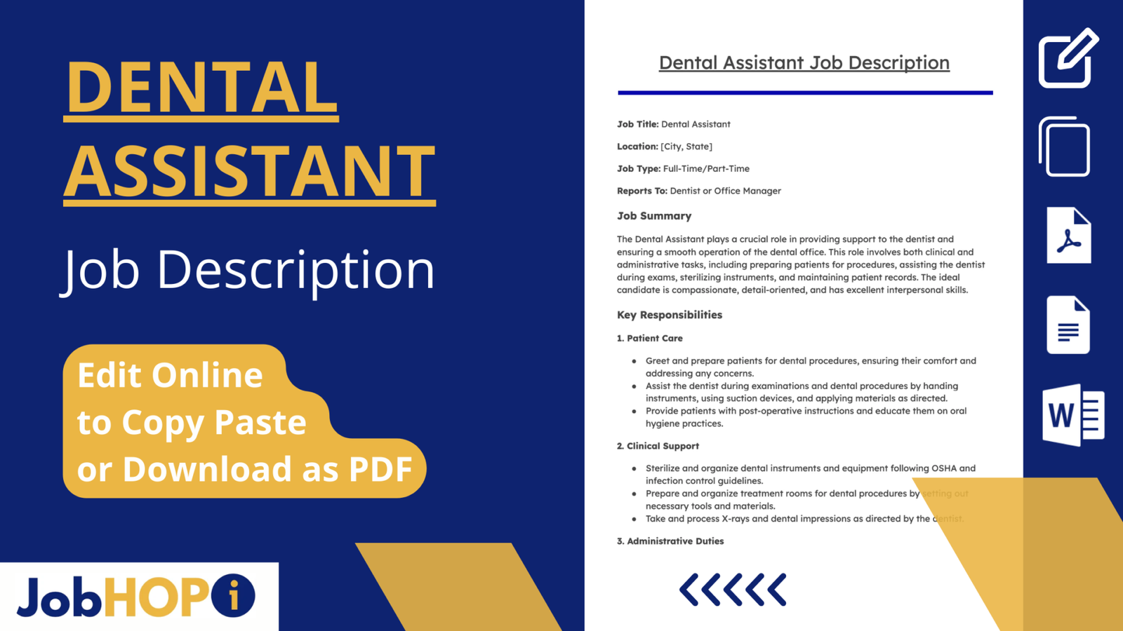 Dental Assistant Job Description Job Description