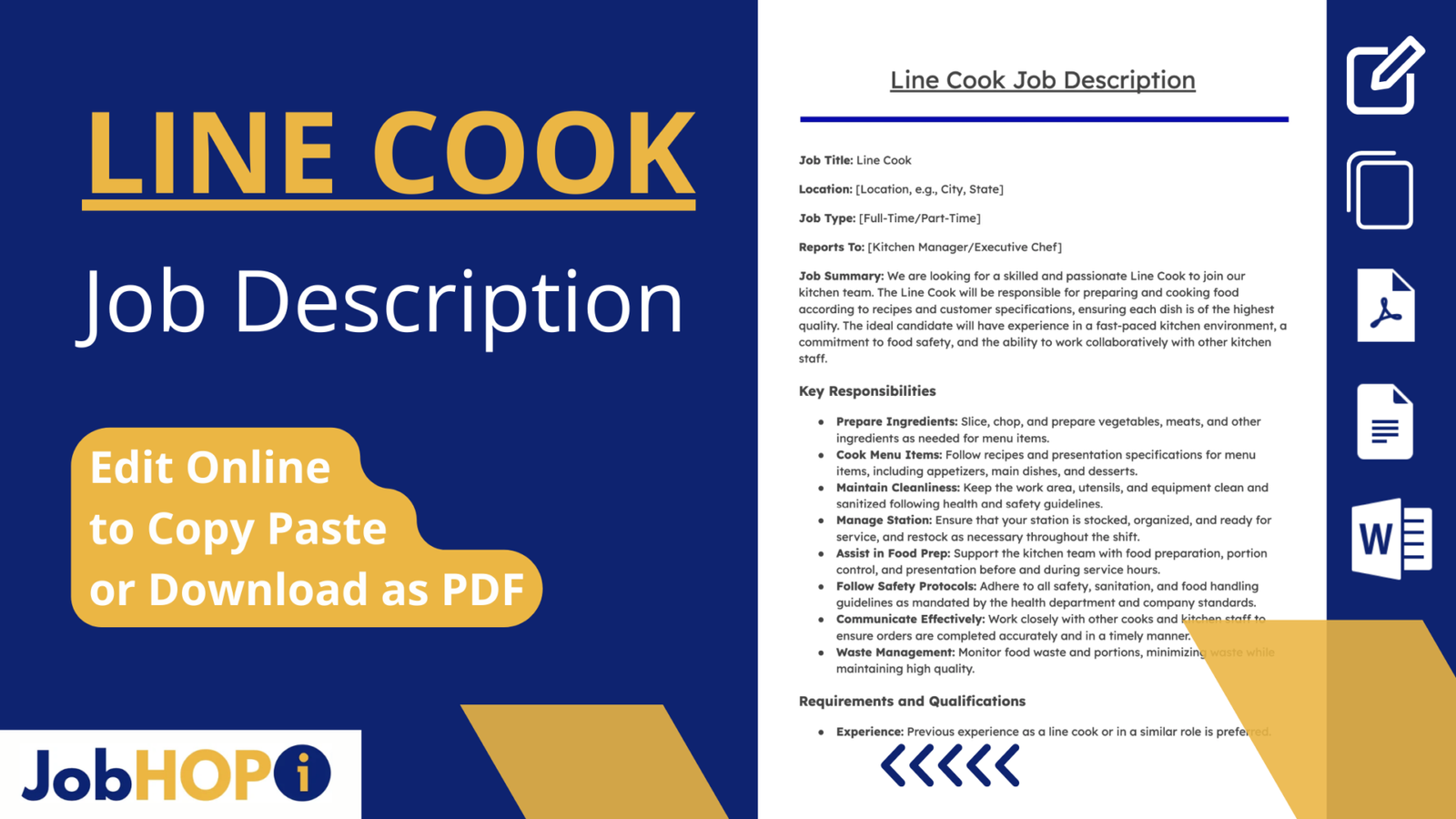 Line Cook Job Description